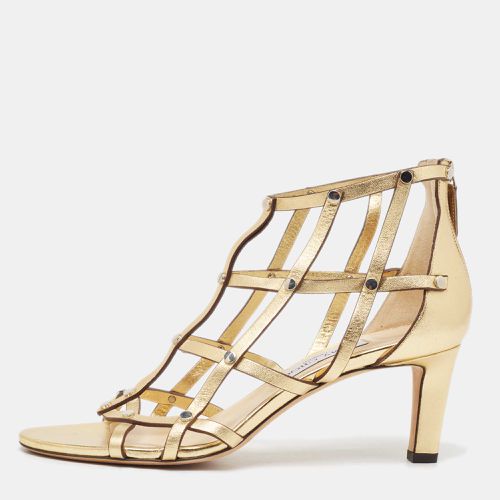 Jimmy Choo Gold Leather Strappy Sandals Size 38.5 - Jimmy Choo - Modalova