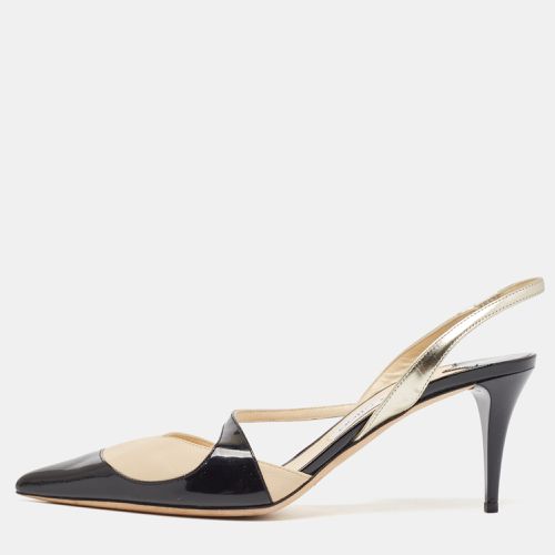 Jimmy Choo Black/Beige Leather and Patent Slingback Pumps Size 41 - Jimmy Choo - Modalova