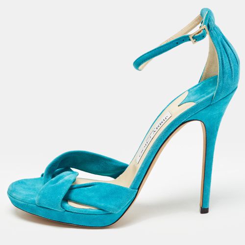 Jimmy Choo Blue Suede Marion Ankle Strap Sandals Size 41 - Jimmy Choo - Modalova