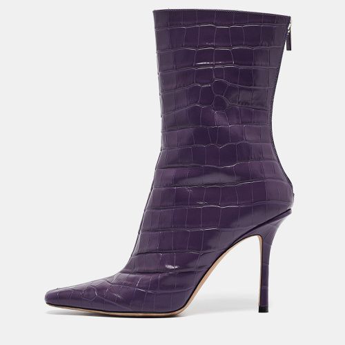 Jimmy Choo Purple Croc Embossed Leather Ankle Boots Size 39.5 - Jimmy Choo - Modalova