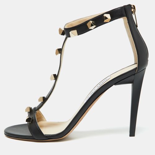 Jimmy Choo Black Leather Lamba Cube Studded T-Strap Sandals Size 40 - Jimmy Choo - Modalova