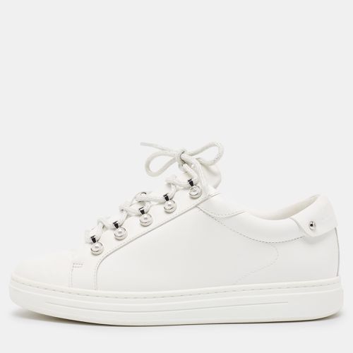 Jimmy Choo White Leather Antibes Sneakers Size 38 - Jimmy Choo - Modalova