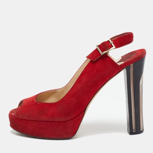 Jimmy Choo Red Suede Lexy Slingback Sandals Size 38 - Jimmy Choo - Modalova