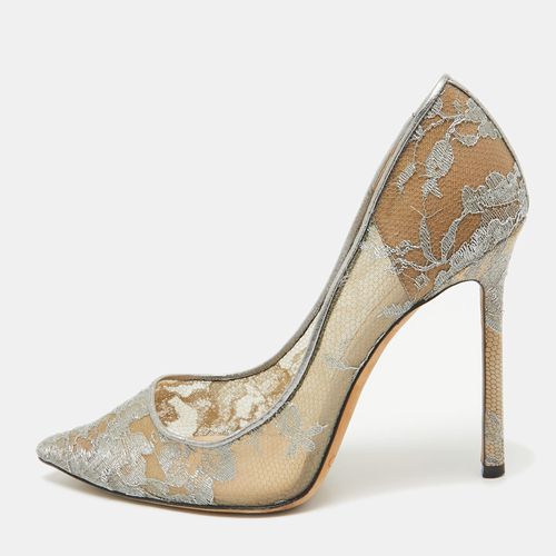 Jimmy Choo Metallic Grey Lace Romy Pumps Size 38 - Jimmy Choo - Modalova