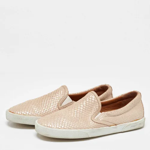Python Embossed Leather Slip On Sneakers Size 35 - Jimmy Choo - Modalova