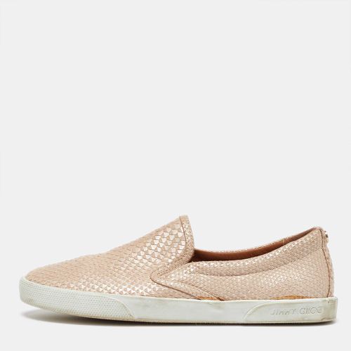 Jimmy Choo Beige Python Embossed Leather Slip On Sneakers Size 35 - Jimmy Choo - Modalova