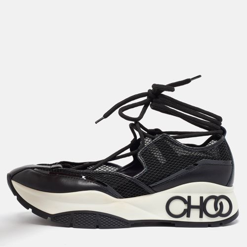 Jimmy Choo Black Leather and Mesh Sneakers Size 41 - Jimmy Choo - Modalova