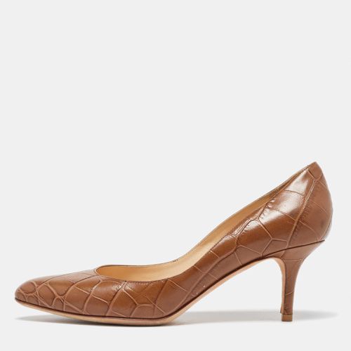 Jimmy Choo Brown Croc Embossed Leather Pumps Size 38.5 - Jimmy Choo - Modalova