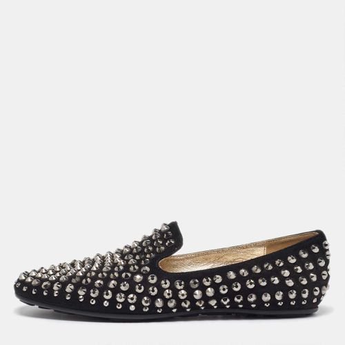 Jimmy Choo Black Suede Wheel Crystal Studded Smoking Slippers Size 35 - Jimmy Choo - Modalova