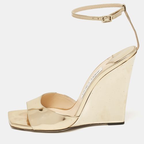 Jimmy Choo Gold Leather Wedge Sandals Size 38.5 - Jimmy Choo - Modalova