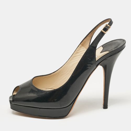 Jimmy Choo Black Patent Leather Nova Peep Toe Pumps Size 36.5 - Jimmy Choo - Modalova