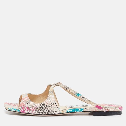 Jimmy Choo Multicolor Python Embossed Leather Flat Slides Size 36 - Jimmy Choo - Modalova