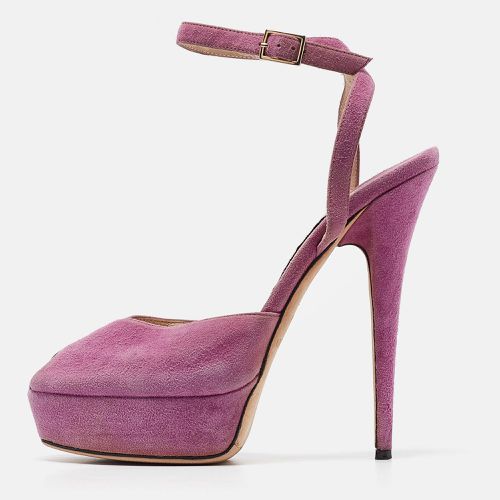 Jimmy Choo Purple Suede Ankle Strap Sandals Size 39.5 - Jimmy Choo - Modalova