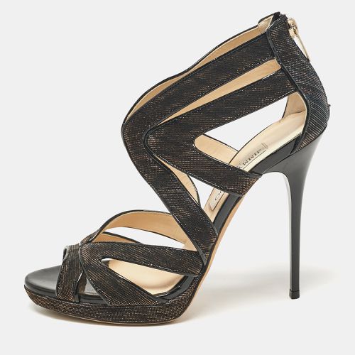 Jimmy Choo Metallic Lurex Fabric Ankle Strap Sandals Size 39 - Jimmy Choo - Modalova