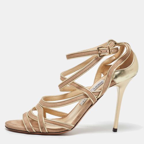 Beige Leather and Suede Ankle Strap Sandals Size 37.5 - Jimmy Choo - Modalova