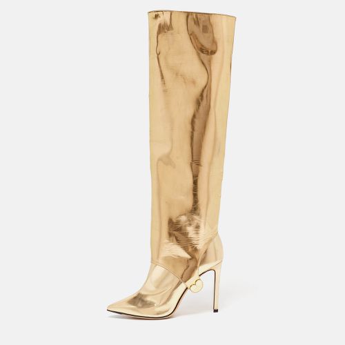 Jimmy Choo Gold Patent Leather Knee Length Boots Size 37.5 - Jimmy Choo - Modalova