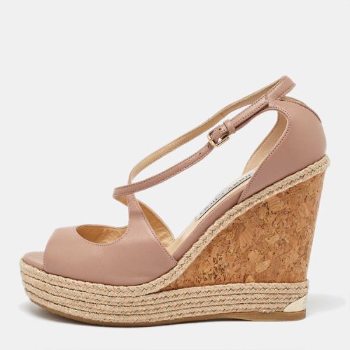 Leather Cork Espadrille Wedge Sandals Size 38 - Jimmy Choo - Modalova