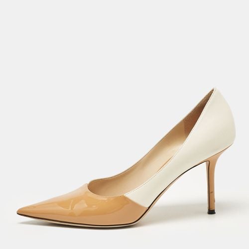 Off White Leather and Patent Pointed Toe Pumps Size 40 - Jimmy Choo - Modalova