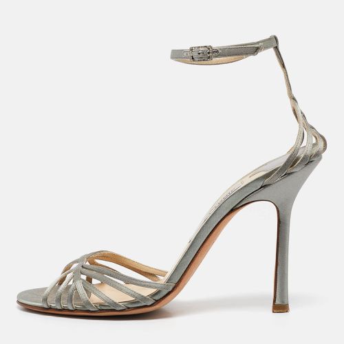 Jimmy Choo Grey Satin Ankle Strap Sandals Size 39 - Jimmy Choo - Modalova