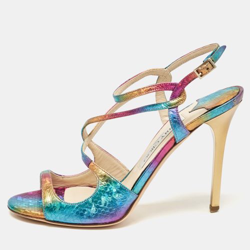 Jimmy Choo Multicolor Embossed Snakeskin Paxton Sandals Size 37.5 - Jimmy Choo - Modalova