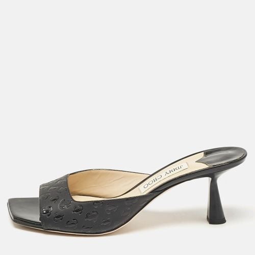 Jimmy Choo Black Leather Zania 65 Slide Sandals Size 41 - Jimmy Choo - Modalova