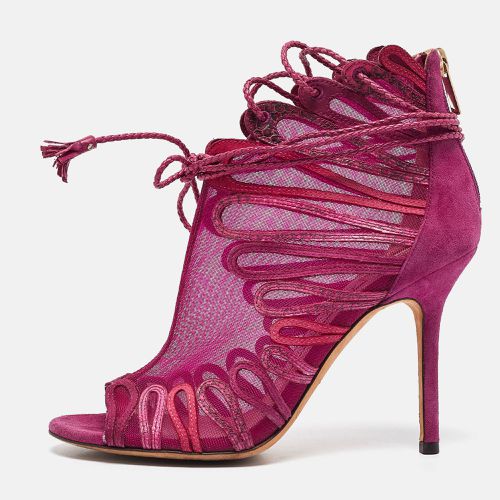 Jimmy Choo Magenta Kafira Mesh and Suede Lace-Up Ankle Boots Size 36 - Jimmy Choo - Modalova