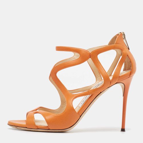 Jimmy Choo Orange Leather Ankle Strap Sandals Size 37 - Jimmy Choo - Modalova