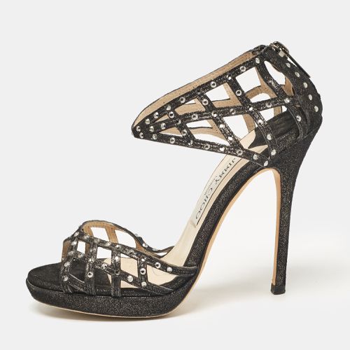 Suede Crystal Embellished Cut Out Strappy Sandals Size 35.5 - Jimmy Choo - Modalova