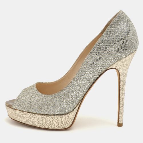 Jimmy Choo Gold Glitter Luna Platform Pumps Size 38.5 - Jimmy Choo - Modalova