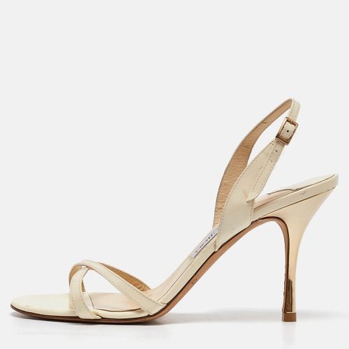 Jimmy Choo Cream Patent Leather Ankle Strap Sandals Size 38 - Jimmy Choo - Modalova