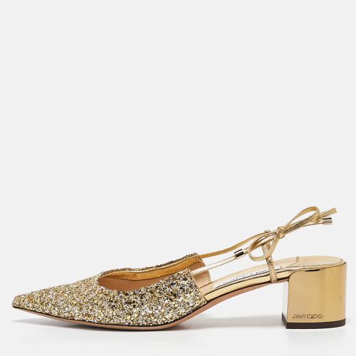 Jimmy Choo Gold Glitter Gemista Mules Size 40 - Jimmy Choo - Modalova