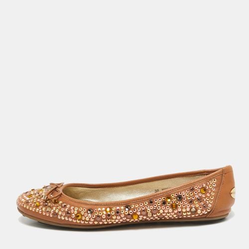 Jimmy Choo Brown Leather Crystal Embellished Ballet Flats Size 38 - Jimmy Choo - Modalova