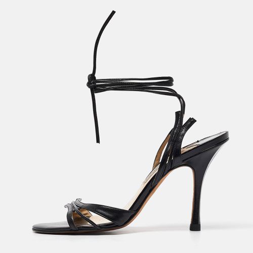 Jimmy Choo Black Leather Ankle Strap Sandals Size 37.5 - Jimmy Choo - Modalova