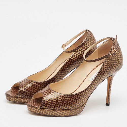 Python Leather Peep Toe Pumps Size 39.5 - Jimmy Choo - Modalova