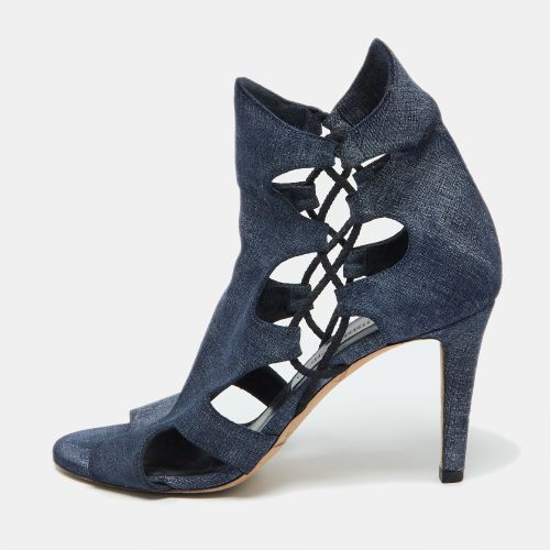 Jimmy Choo Blue Denim Fabric Cutout Gladiator Sandals Size 39 - Jimmy Choo - Modalova