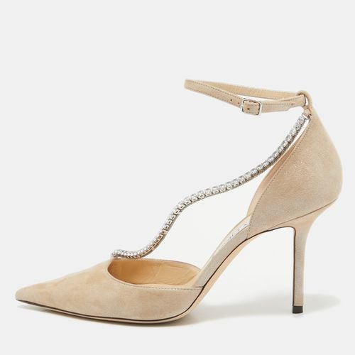 Jimmy Choo Beige Textured Suede Crystal Chain Talika Pumps Size 40 - Jimmy Choo - Modalova