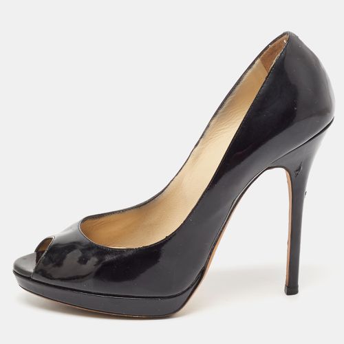 Jimmy Choo Black Patent Leather Cosmic Peep Toe Pumps Size 38.5 - Jimmy Choo - Modalova