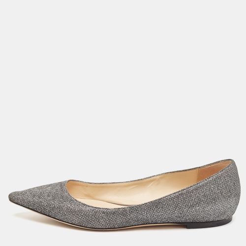 Jimmy Choo Metallic Grey Lurex Fabric Romy Flats Size 38.5 - Jimmy Choo - Modalova