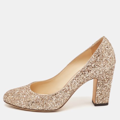 Jimmy Choo Metallic Gold Glitter Billie Block Heel Pumps Size 37 - Jimmy Choo - Modalova