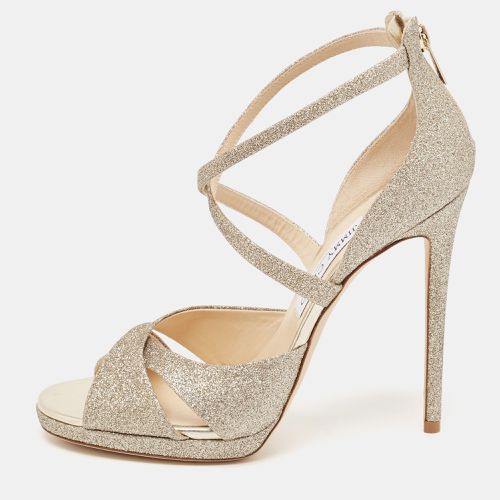 Jimmy Choo Gold Glitter Lorina Sandals Size 39.5 - Jimmy Choo - Modalova