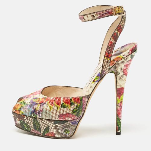 Jimmy Choo Multicolor Floral Python Lola Platform Sandals Size 39.5 - Jimmy Choo - Modalova