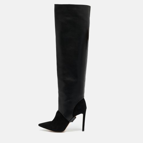 Jimmy Choo Black Leather and Suede Hurley Knee Length Boots Size 35.5 - Jimmy Choo - Modalova