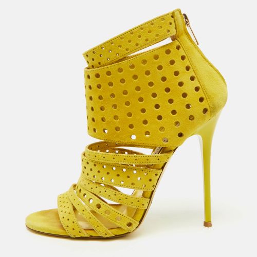 Jimmy Choo Yellow Perforated Suede Strappy Gladiator Sandals Size 38 - Jimmy Choo - Modalova