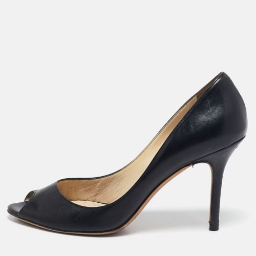 Jimmy Choo Black Leather Isabel Peep Toe Pumps Size 37 - Jimmy Choo - Modalova