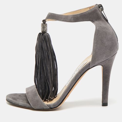 Jimmy Choo Grey Suede Ankle Strap Sandals Size 35.5 - Jimmy Choo - Modalova