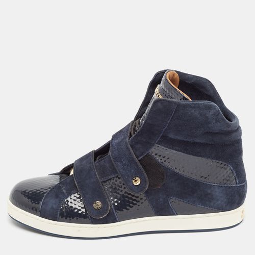 Jimmy Choo Navy Blue Suede and Patent Yazz High Top Sneakers Size 36.5 - Jimmy Choo - Modalova