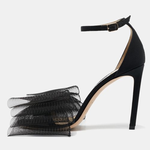 Jimmy Choo Black Grosgrain and Mesh Aveline Sandals Size 36.5 - Jimmy Choo - Modalova