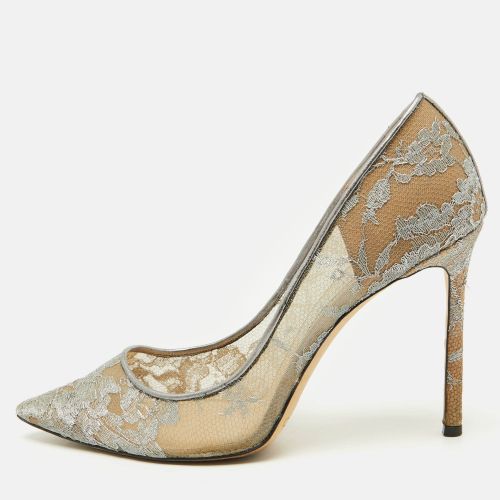 Jimmy Choo Grey Lace Love Pointed Toe Pumps Size 41 - Jimmy Choo - Modalova