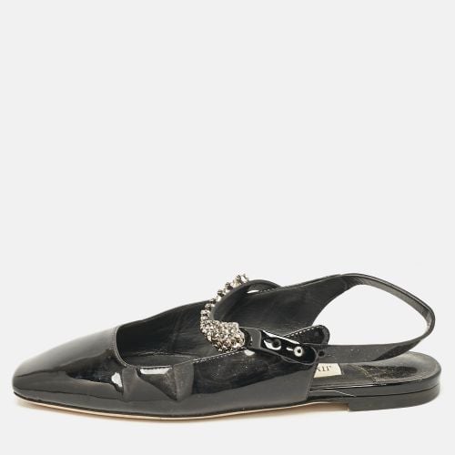 Jimmy Choo Black Patent Crystal Embellished Slingback Flat Sandals Size 35 - Jimmy Choo - Modalova