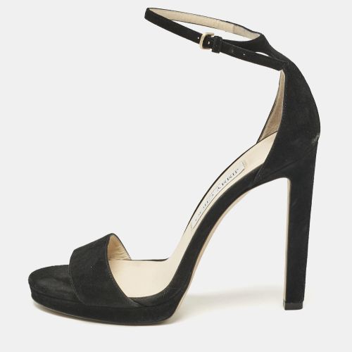 Jimmy Choo Black Suede Misty Ankle Strap Sandals Size 38 - Jimmy Choo - Modalova